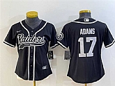 Women's Las Vegas Raiders #17 Davante Adams Black With Patch Cool Base Stitched Baseball Jersey,baseball caps,new era cap wholesale,wholesale hats